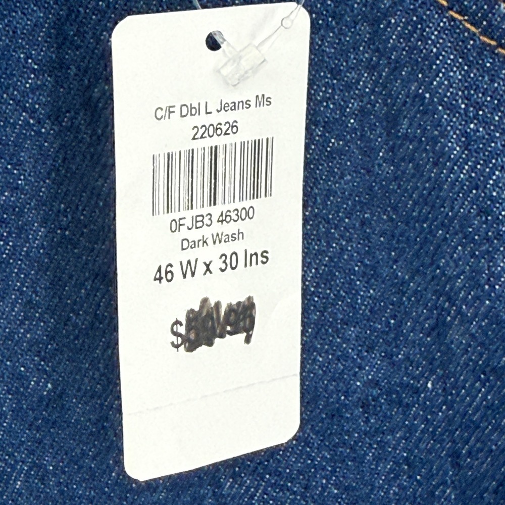 LL Bean Double L Jeans Mens 46x30 Dark Wash Blue Straight Leg Denim 220626 NEW - Picture 4 of 10
